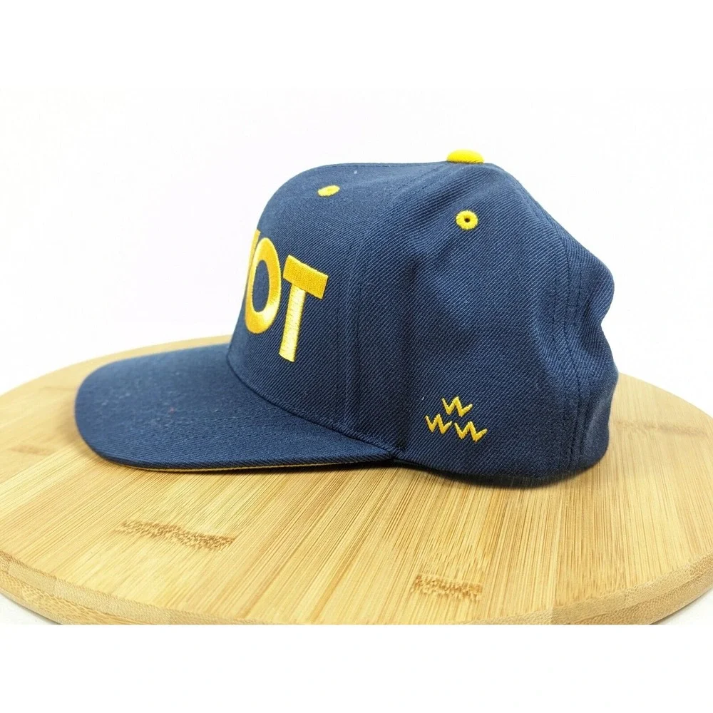 Drive Shack‎ Divot Snapback Hat Navy Yellow Embroidered Blue Yellow Adjustable